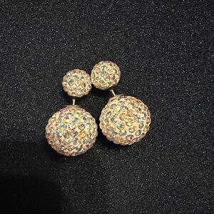 Sterling Silver Crystal Ball Earrings